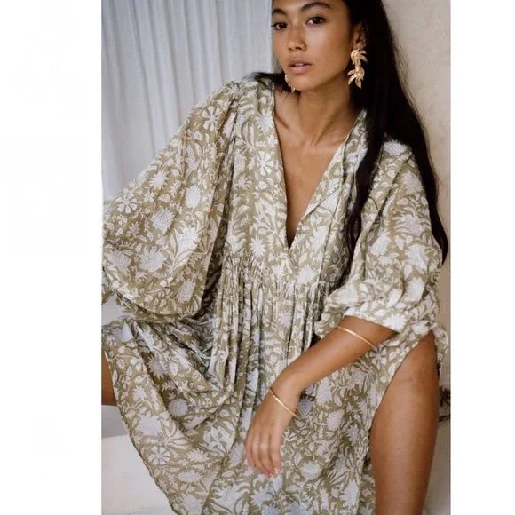 NEW Daughters Of India Kyra Mini Dress In Olive Size XXL - Picture 5 of 12